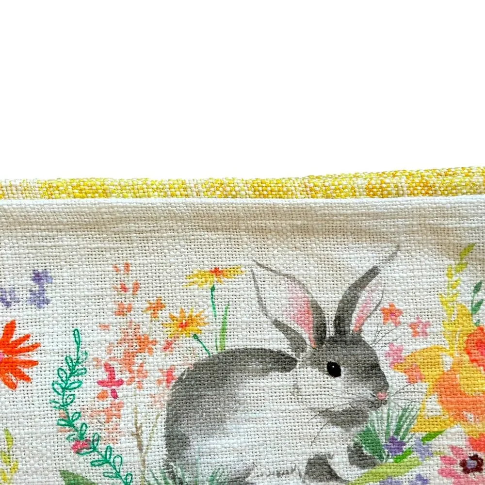Cupcakes & Cashmere Spring Floral Easter Bunny Rabbit Double Table Runner NEW